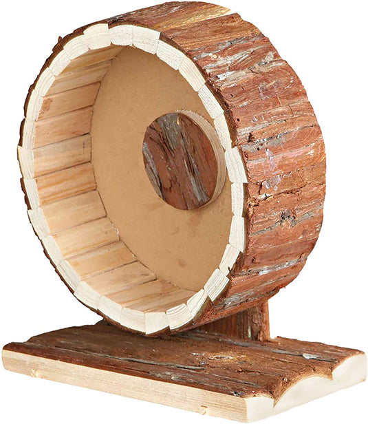 Duvo plus - speelgoed voor dieren - knaagdier - houten looprad in schors 20x12x22,5cm - 1st