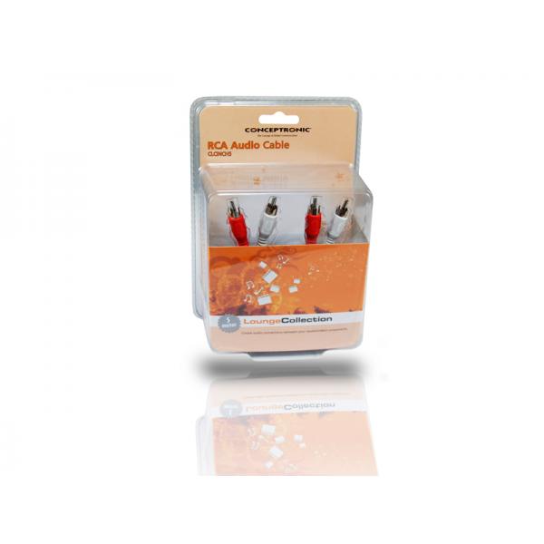 Load image into Gallery viewer, Conceptronic clcinch5 rca audio cable, 2x rca -> 2x rca, m m, 5m, black
