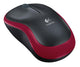 Logitech m185 wireless optical mouse red [rf 2.4ghz, 1000 dpi, 3-button, aa, 10m]