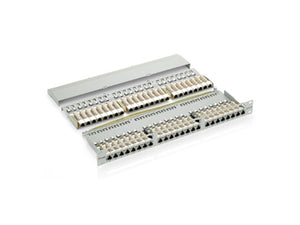 Equip 326448 48-port cat.6 shielded patch panel, black, rj-45, cat6, black, rack mount, 1u