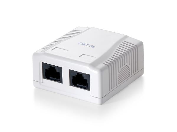 Load image into Gallery viewer, Equip 235112 2-port cat.5e surface mount box, rj-45, 5e, white, 59 mm, 29.5 mm, 61 mm
