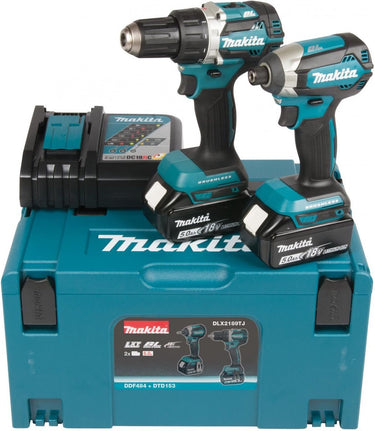 Makita dlx2189tj combiset - accuboormachine ddf484 en slagschroevendraaier dtd153 - 18v