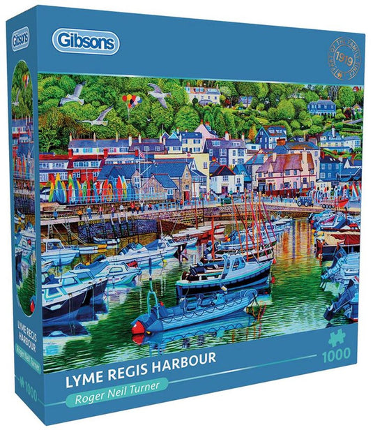 Gibsons - lyme regis harbour (door roger turner) - 1000 stukjes 68×49cm (b×h) - legpuzzel voor volwassenen