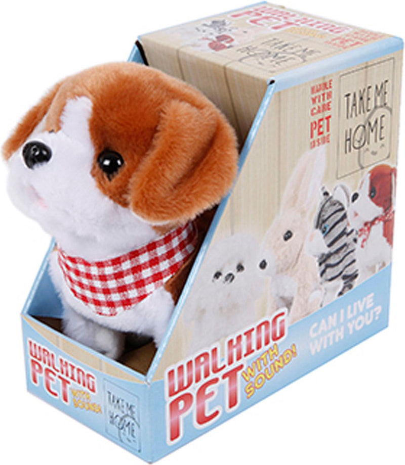 Load image into Gallery viewer, Take me home loophond pluche 17 cm junior wit bruin

