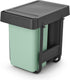 Brabantia sort go inbouw prullenbak - 2 x 15 liter - jade green en dark grey