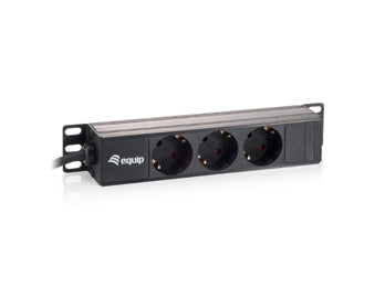 Equip 333299 power strip 3bay cee7 4 w. 1,8m cable, black (10 inch )