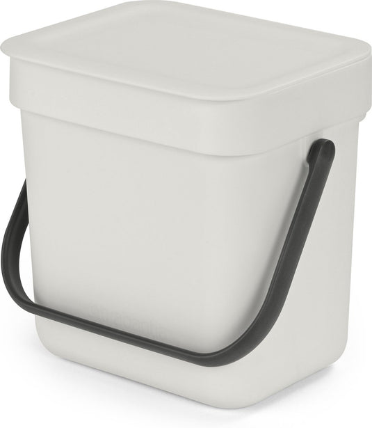 Brabantia sort go aanrecht afvalbakje - 3 liter - light grey