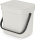 Brabantia sort go aanrecht afvalbakje - 3 liter - light grey