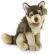 Rappa eco friendly knuffel wolf - zittend - pluche - 28 cm