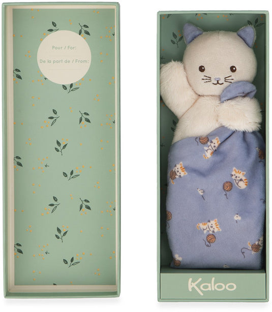 Kaloo - carre douceur - knuffeldoekje - kat - lila