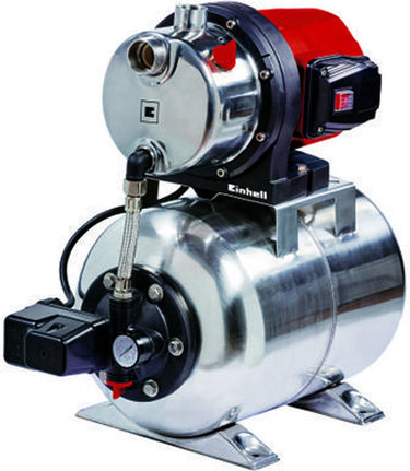 Einhell elektrische hydrofoorpomp gc-ww 1250 nn - 1200 w - 5000 l u - 5 bar - inhoud rvs drukvat: 20 l - max. opvoerhoogte: 50 m