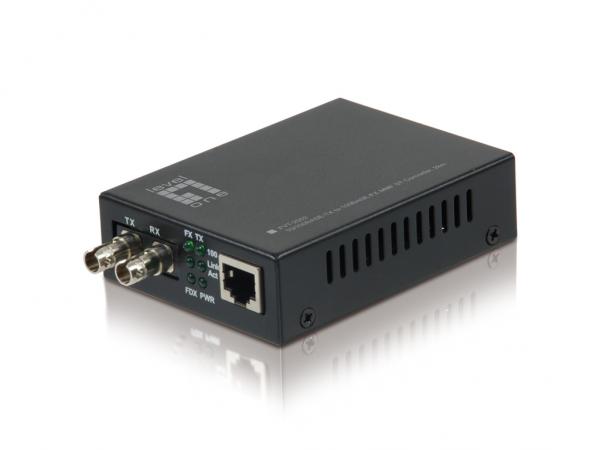 Load image into Gallery viewer, Levelone levelone fvt-2002 rj45 to st fast ethernet media converter, 100base-fx mmf st multi, 2km
