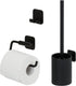 Tiger colar - toiletaccessoireset - toiletborstel met houder - toiletrolhouder zonder klep - handdoekhaak – - zwart