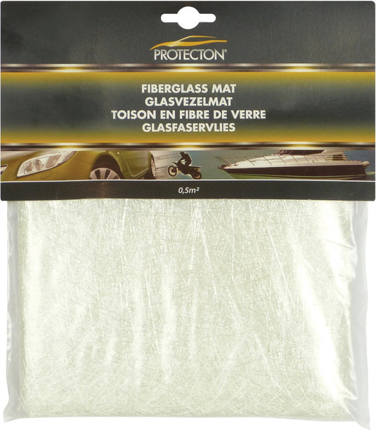Protecton glasvezelmat - voor herstellen van grote gaten scheuren - voor auto, boot, caravan en surfplank – moet gebruikt worden met polyesterhars verharder - afmeting 40x127cm (0,5m²)