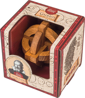 Professor puzzle houten denkspel great minds galileo globe puzzel.