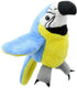 The puppet company vingerpop papegaai blauw-goud 12cm speelgoed.