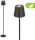 Briloner - oplaadbare rgb vloerlamp - binnen en buiten staande lamp - dimbaar - met batterij - ø20.8 x 133 cm - zwart