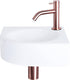 Differnz cleo fonteinset - keramiek - kraan gebogen rood koper - 30 x 30 x 10 cm