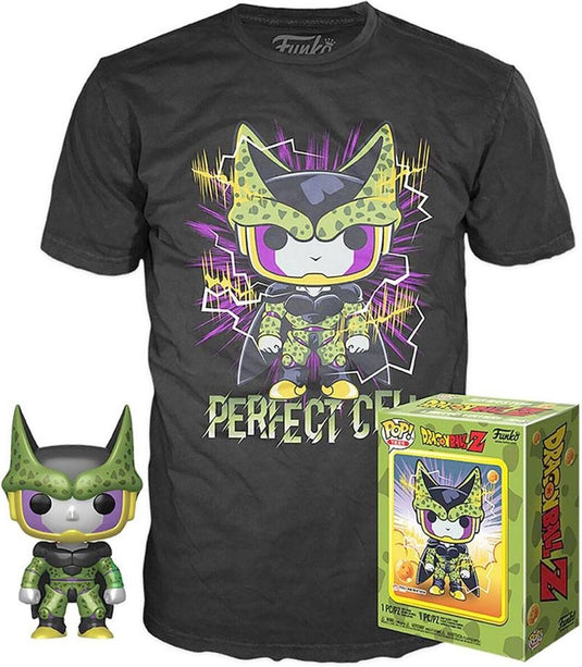 Funko dragon ball z verzamelfiguur tshirt set -s- pop! tee box perfect cell zwart