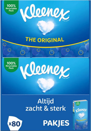 Kleenex zakdoekjes - the original - 8 pakjes x 10 stuks - 80 tissues - heerlijk zacht en sterk