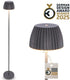 B.k.licht briloner champ - oplaadbare vloerlamp - snoerloze staande lamp - dimbaar - in hoogte verstelbaar - voor binnen en buiten - antraciet - ø19 x 124 cm