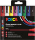 Posca paintmarker pc-5m - 1,8 - 2,5 mm - uni mitsubishi pencil - etui van 8 stuks in basiskleuren