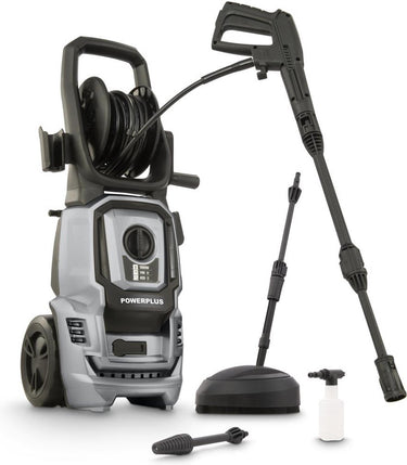 Powerplus elektrische hogedrukreiniger powxg90411 - 1800 w terrasreiniger, 140 bar en 50 °c - met 8 m slang en accessoires