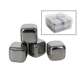 No brand ijsblokjes rvs 4 stuks 6,3 x 6,3 x 3 cm | 3 stuks