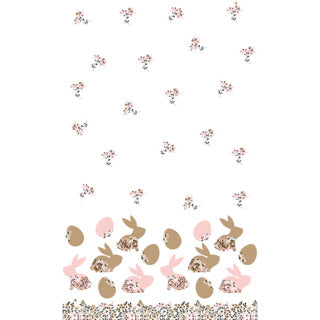 Duni paas tafellaken blooming bunnies 138x220 cm | 2 stuks