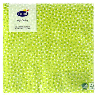 Duni servetten playful dots kiwi 33x33 cm | 4 stuks