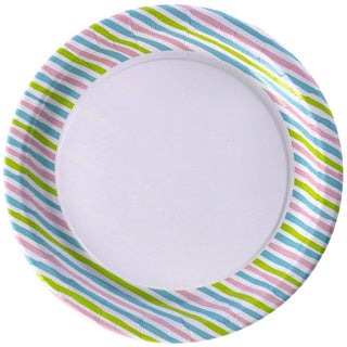 Duni papieren borden stripes multi ã˜22cm pak a 10 stuks