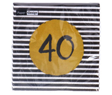 Load image into Gallery viewer, Servetten 40th birthday 33x33 cm | 4 stuks
