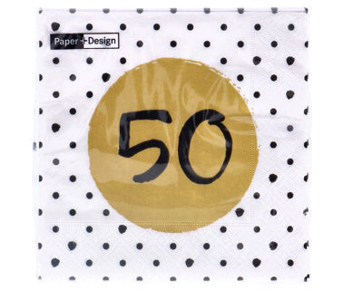 Load image into Gallery viewer, Servetten 50th birthday 33x33 cm | 4 stuks
