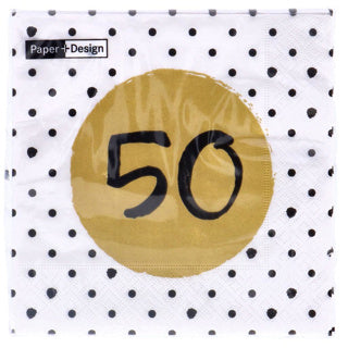 Load image into Gallery viewer, Servetten 50th birthday 33x33 cm | 4 stuks
