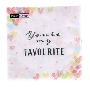 Duni servetten hearts favour 33x33 cm | 12 stuks