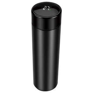 Load image into Gallery viewer, No brand thermosfles rvs zwart 450 ml met thermometer en theefilter | 4 stuks
