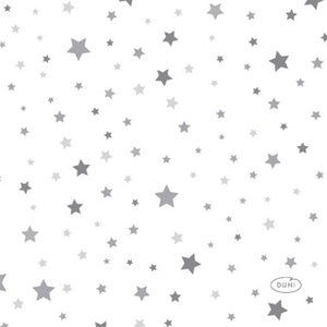 Duni servetten silver stardust 24 x 24 cm | 12 stuks