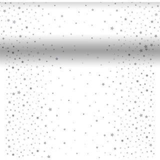 Duni 3-in-1 xmas star silver stardust 40 x 480 cm | 2 stuks
