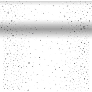 Load image into Gallery viewer, Duni 3-in-1 xmas star silver stardust 40 x 480 cm | 2 stuks

