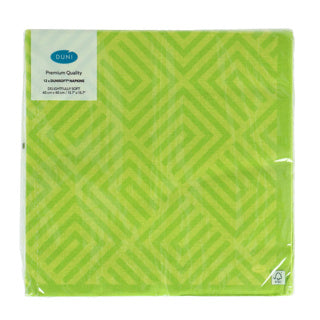 Duni servetten mosaic kiwi 40x40 cm | 12 stuks