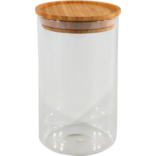 Load image into Gallery viewer, Voorraadpot 10x17.5cm stapelbaar bamboe deksel
