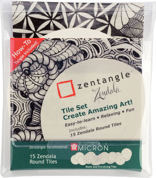 Sakura zentangle zendela set tile set