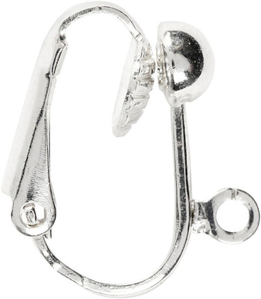 Creativ company https: www.cchobby.nl clip-on-oorbellen-l-16-5-mm-b-1-5-mm-gatgrootte-1-6-mm-verzilverd-6-stuk-1-doos