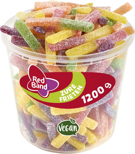 Red band zure frieten snoep - zure mix - silo 100 st