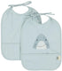 Trixie afwasbaar slabbetje 2-pack mr. shark - slab voor kinderen - 100% recycled polyester - eenvoudig schoon
