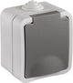 Q-link enkelvoudig buitenstopcontact â€“ opbouw stopcontact â€“ ip54 spatwaterdicht â€“ wandcontactdoos â€“ grijs