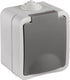Q-link enkelvoudig buitenstopcontact â€“ opbouw stopcontact â€“ ip54 spatwaterdicht â€“ wandcontactdoos â€“ grijs