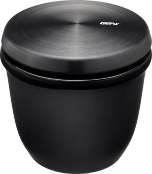 Gefu x-plosion kruidenpotje met deksel en lepel – 150 ml – zwart