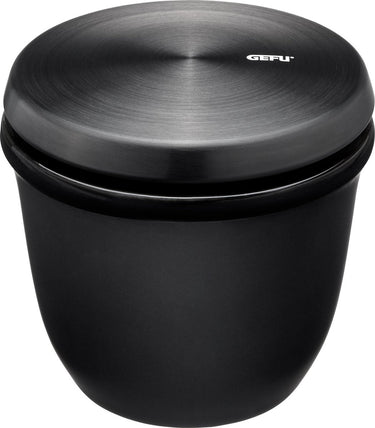 Gefu x-plosion kruidenpotje met deksel en lepel – 150 ml – zwart