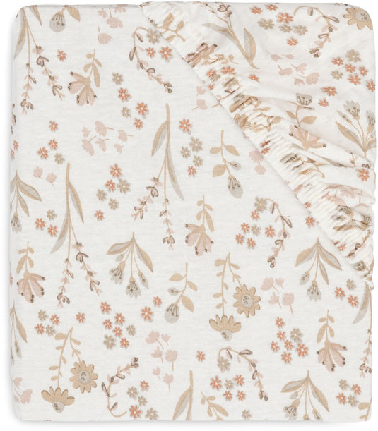 Jollein baby - hoeslaken jersey 70 75x140 150cm - ledikant babybed - zacht katoen - bloomy